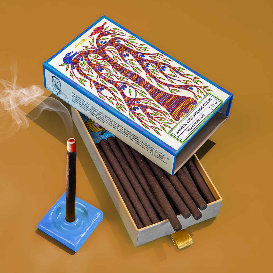 Phool Sandalwood Dhoop Sticks - 100% Natural Bambooless Incense Sticks