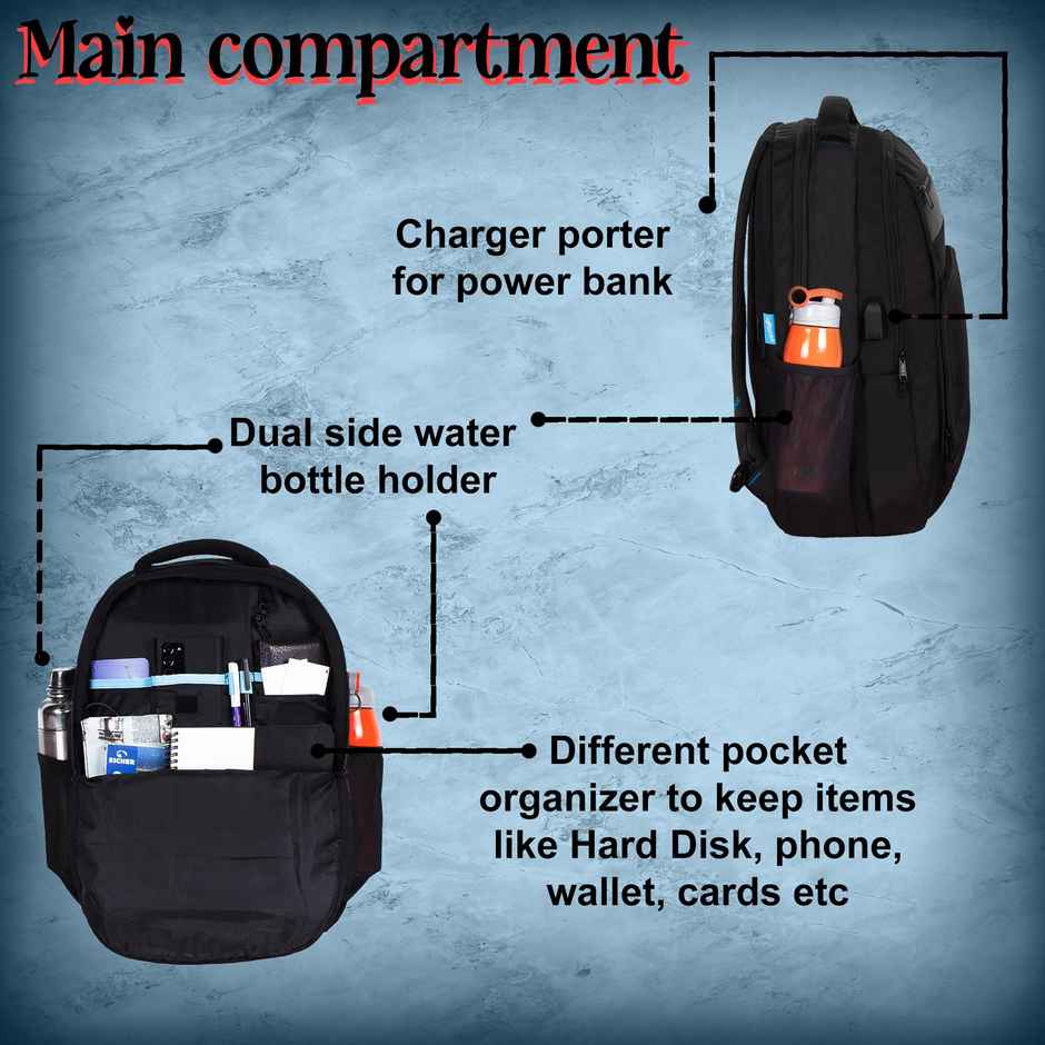 F Gear Unisex Solid Polyester 30 L Laptop Backpack | Black - One Size