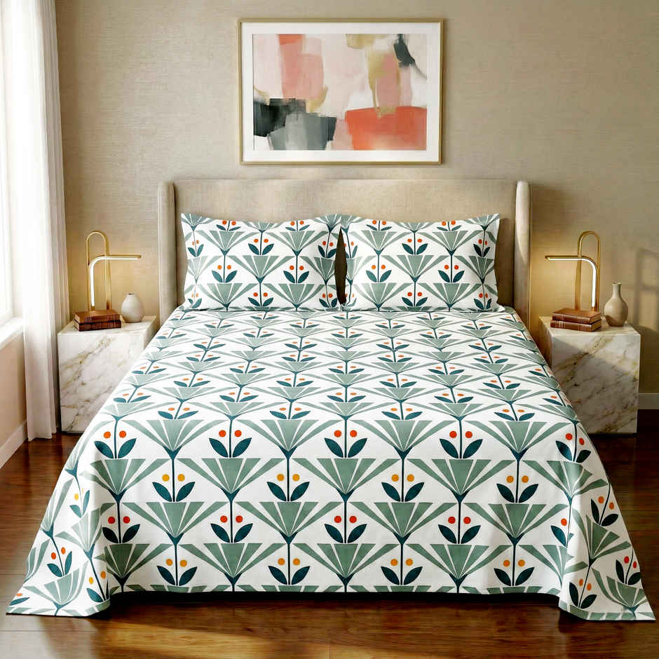 Dream Living 115 GSM Double Bedsheet Set |220 x 250 cm| With 2 Pillow Covers