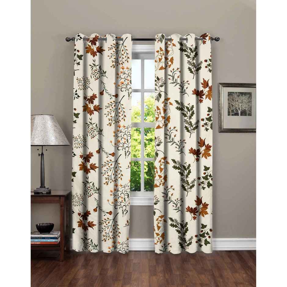 BAY6 Microfiber Cotton Door Curtains - Set of 2 - (8x4 ft) - Cream