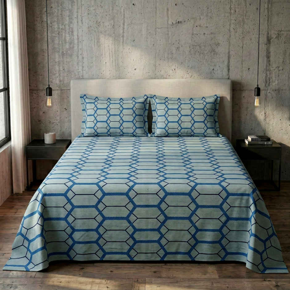 Dream Living 135 GSM King Bedsheet Set |250 x 275 cm| With 2 Pillow Covers