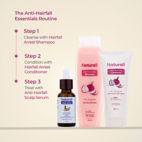 Naturali Hairfall Arrest Shampoo With Red Onion & Bhringraj