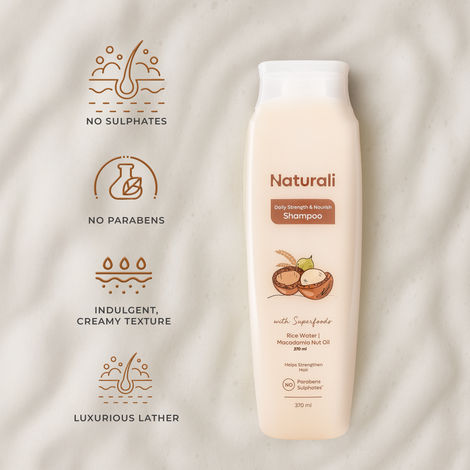 Naturali Daily Strength & Nourish Shampoo With Rice Water & Macadamia Nut Oil