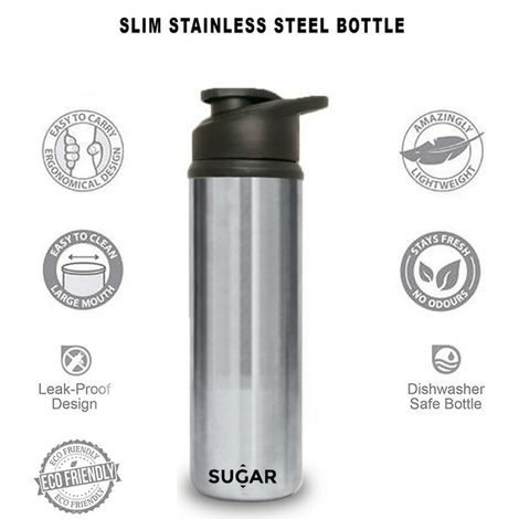 Sugar Homeware Stainless Steel Drinker Bottle | Silver - 800 ml