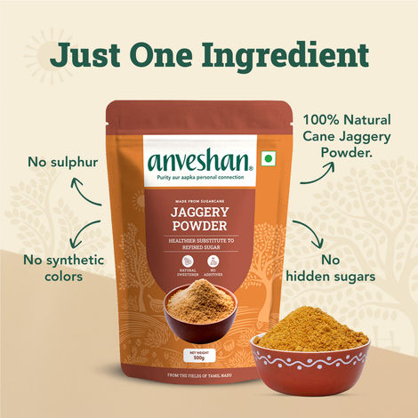 Anveshan Premium Jaggery Powder - Sustainable Alternative To Refined Sugar