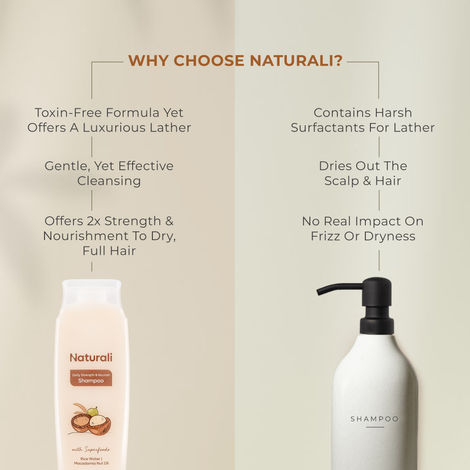 Naturali Daily Strength & Nourish Shampoo With Rice Water & Macadamia Nut Oil