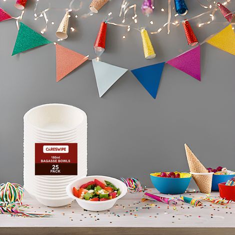 Careswipe Disposable Paper Bowl | 180 ml -  25 Pcs 