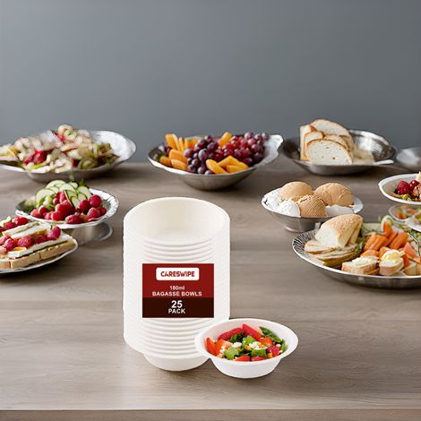 Careswipe Disposable Paper Bowl | 180 ml -  25 Pcs 