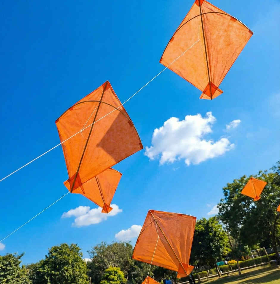Paper Kite | Orange | Pack of 3 | Patang | Samsidhi