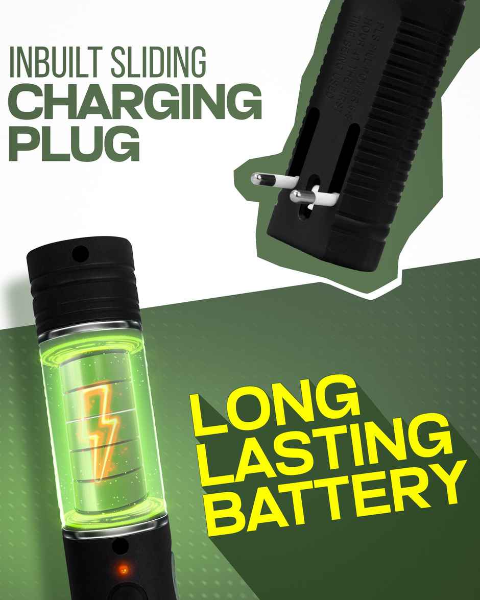 Killato Weird Wolf Heavy Duty Rechargeable Electric Mosquito Racket Bat | Dark Green