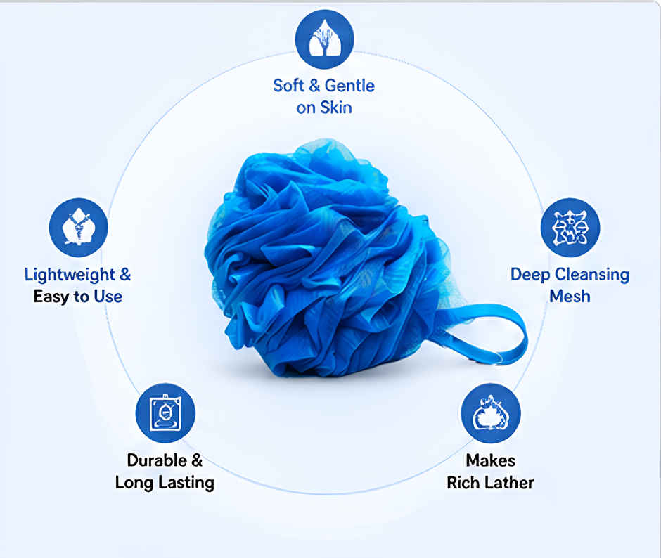 Bronson Professional Mini Bath Sponge Loofah For Deep Cleansing And Dead Skin Removal | Mix Color