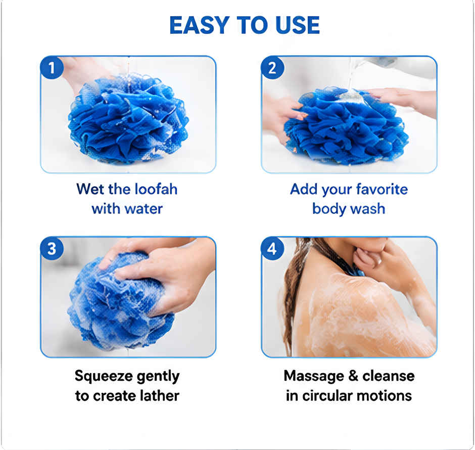 Bronson Professional Mini Bath Sponge Loofah For Deep Cleansing And Dead Skin Removal | Mix Color