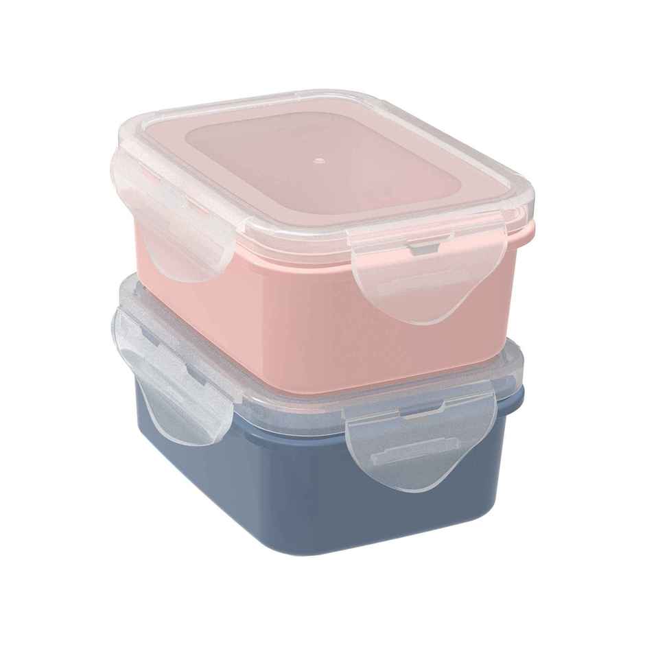 All Time Lock & Safe Storage Container Set Of 2, (500 ml X 2) (Colour May Vary)