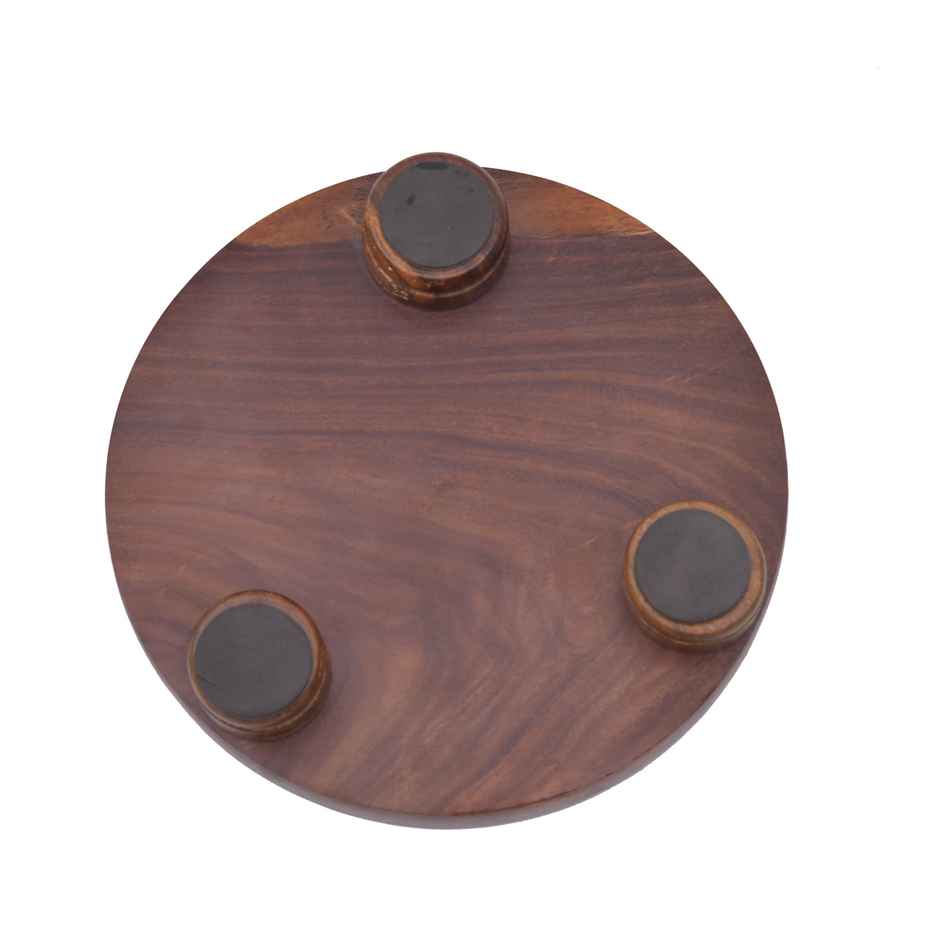 Oggn Brown Shisham Wood Chakla 10 Inch