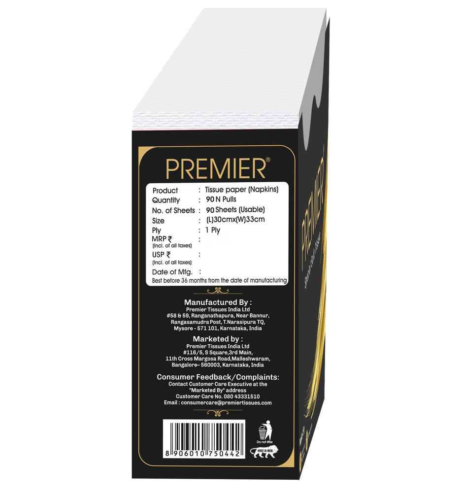 Premier Tissue Paper Napkin 90 Pulls 30 x 33