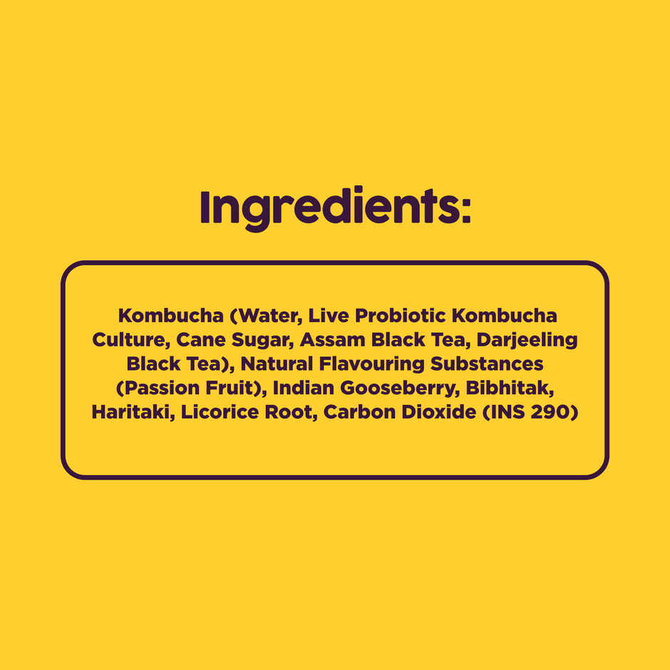 Borecha Hawaiian Passionfruit Low Sugar Probiotic Kombucha