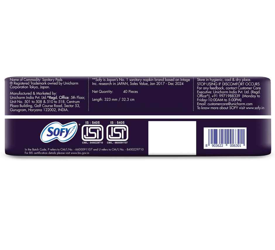Sofy Women Bodyfit Night Longest Sanitary Pads | XXL - 40 pcs