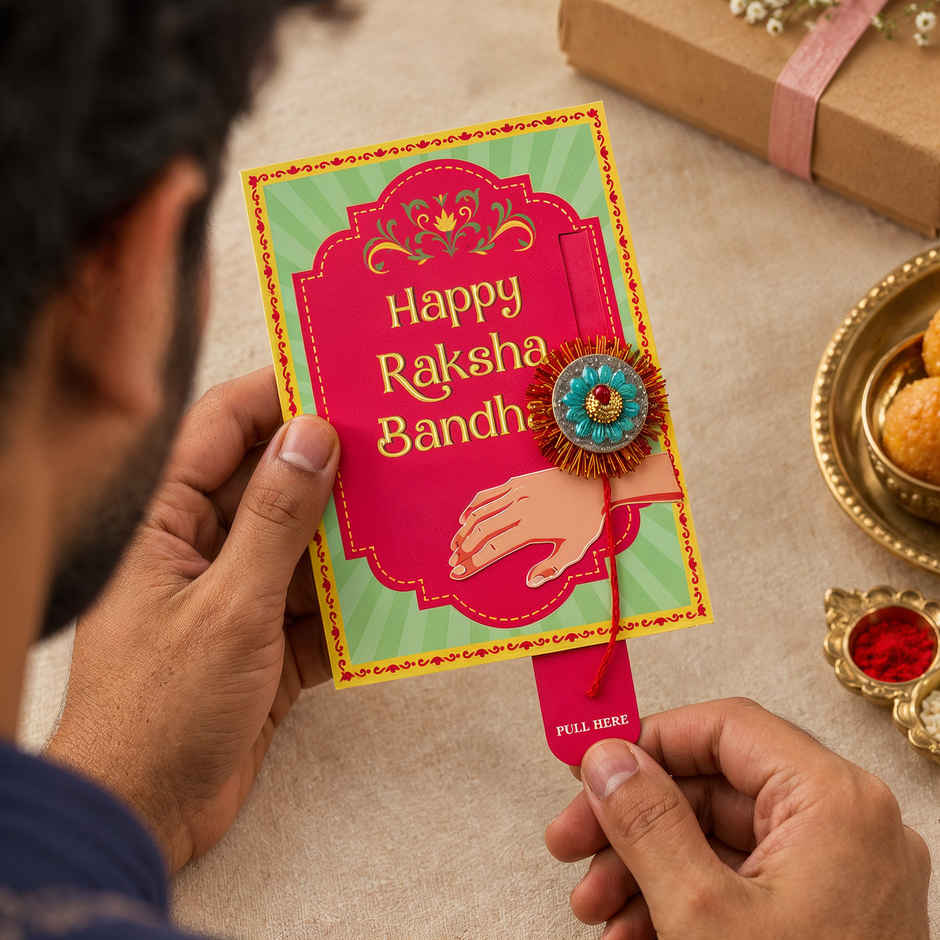 Pull Card Rakhi | Pull Card Surprise | Pack of 1 | Oye Happy