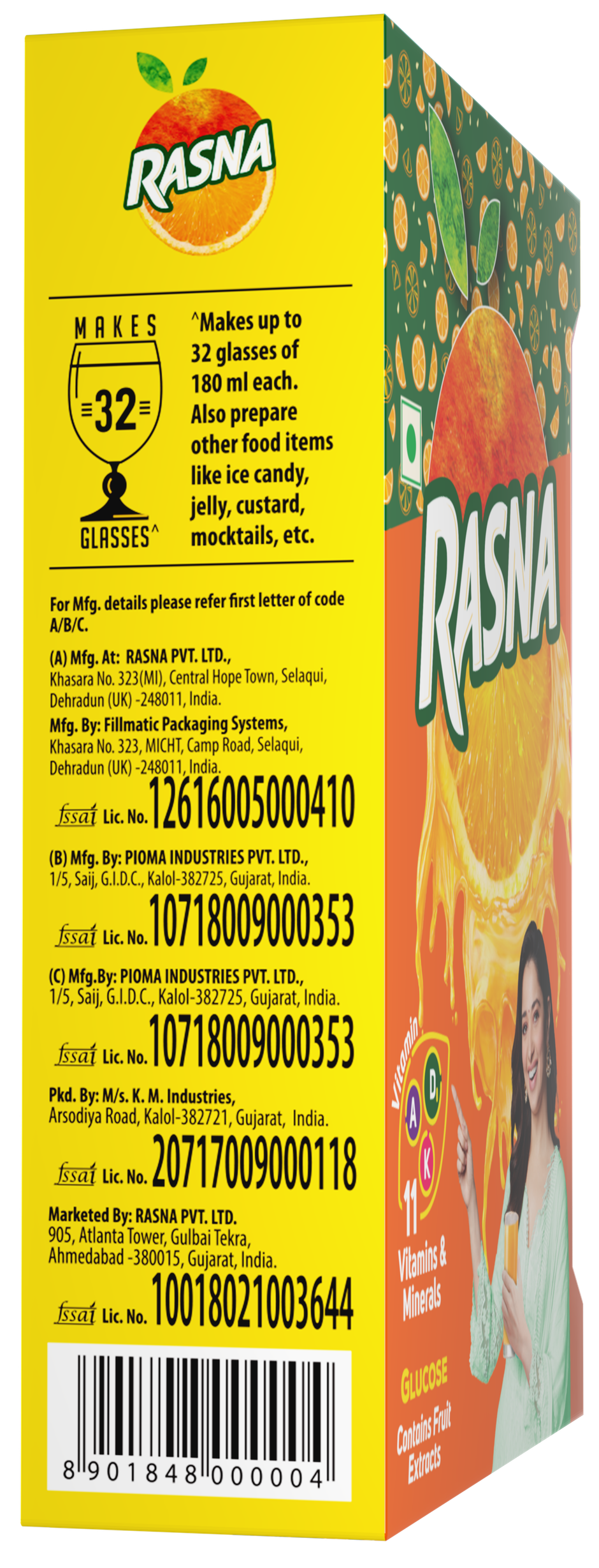 Rasna 32 Glass Orange
