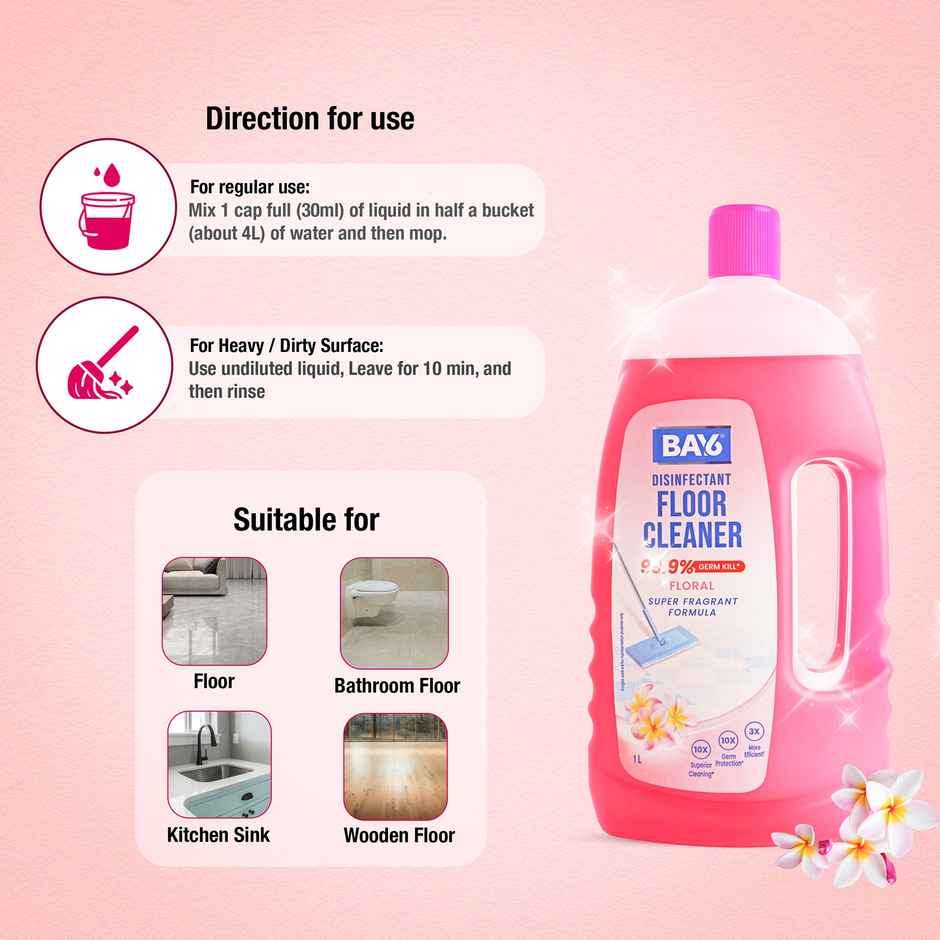 BAY6 Floor Cleaner Super Fragrant Floral Formula