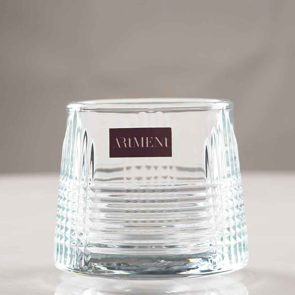 The Artment Modern Art Sparkling Spinny Whiskey Glasses Set of 4 | 180 ml