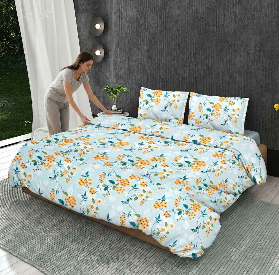 Dream Living 115 GSM Double Bedsheet Set |220 x 250 cm| With 2 Pillow Covers