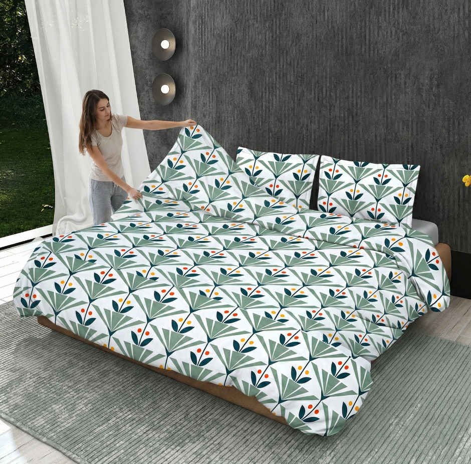 Dream Living 115 GSM Double Bedsheet Set |220 x 250 cm| With 2 Pillow Covers