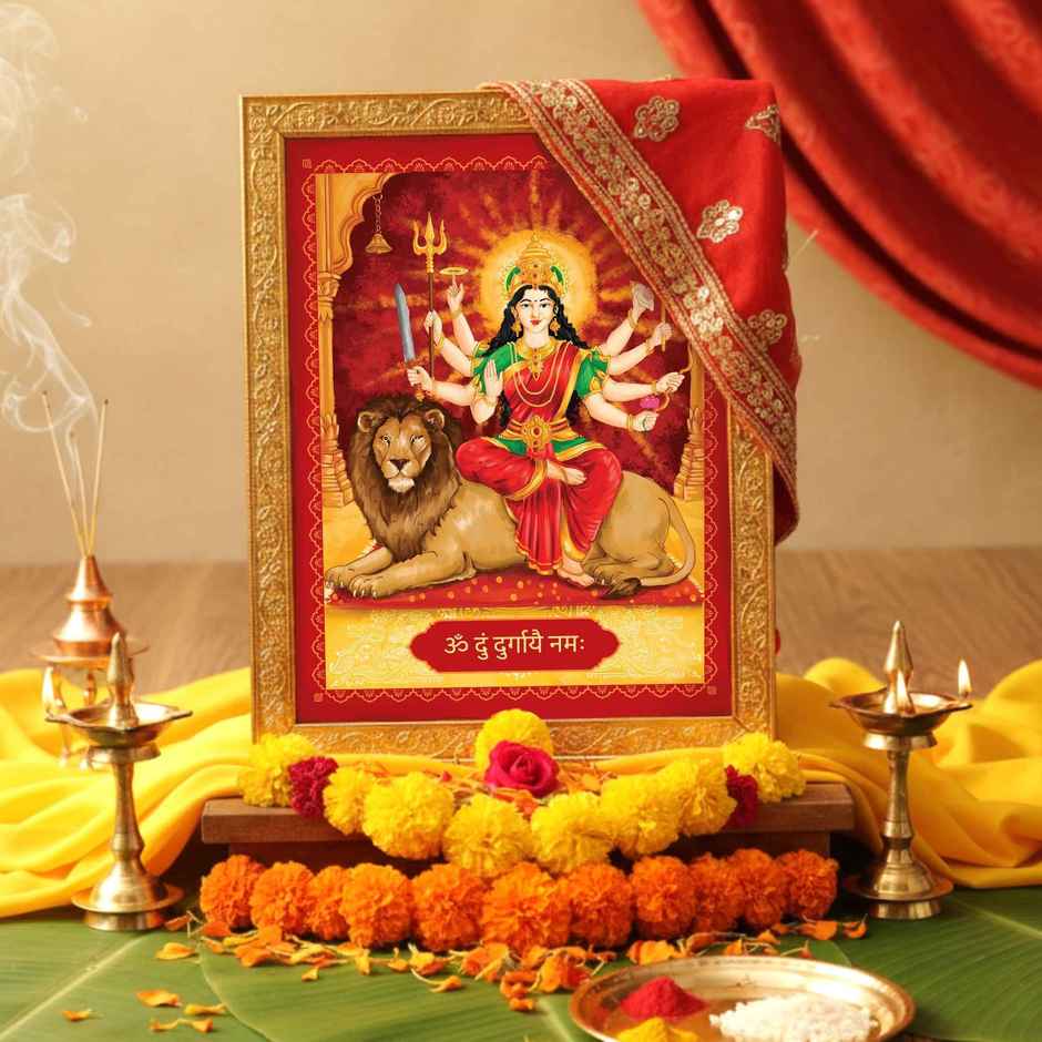 Sherawali Mata Deity Photo Frame | 22 x 17 cm | ServDharm