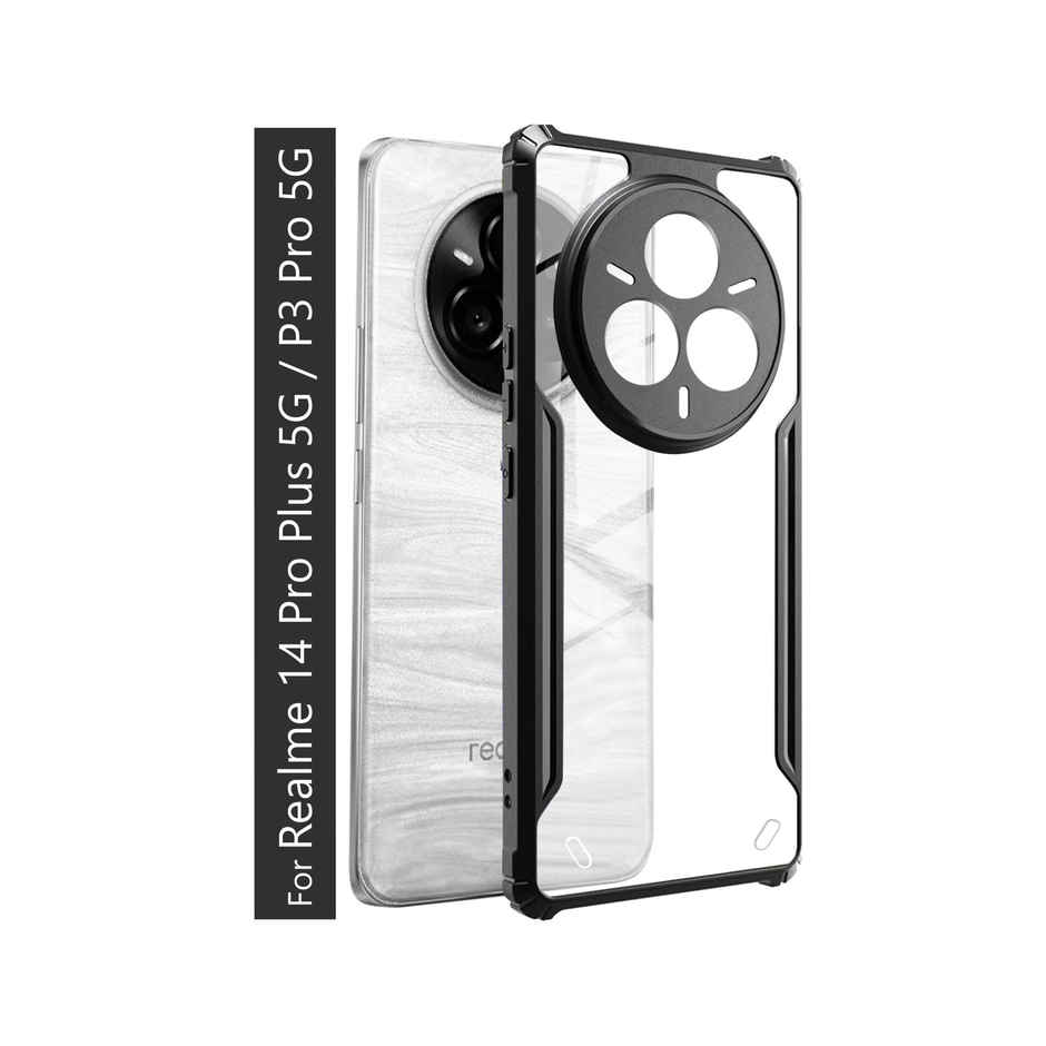Kwine Case Realme P3 Pro 5G / Realme 14 Pro Plus 5G Back Cover - Black Bordered Transparent Case