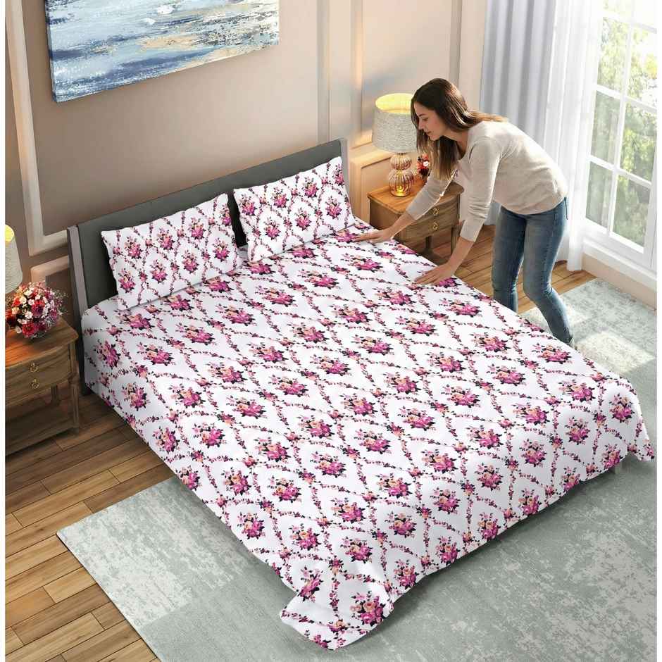 Dream Living 115 GSM Double Bedsheet Set |220 x 240 cm| With 2 Pillow Covers