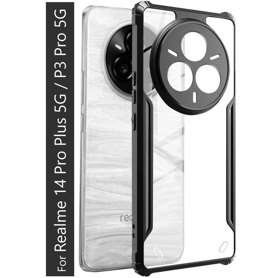 Kwine Case Realme P3 Pro 5G / Realme 14 Pro Plus 5G Back Cover - Black Bordered Transparent Case