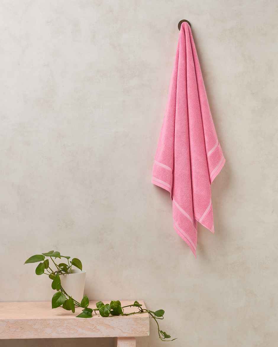 Himeya Zero Twist 350 GSM Cotton Bath Towel | Pink