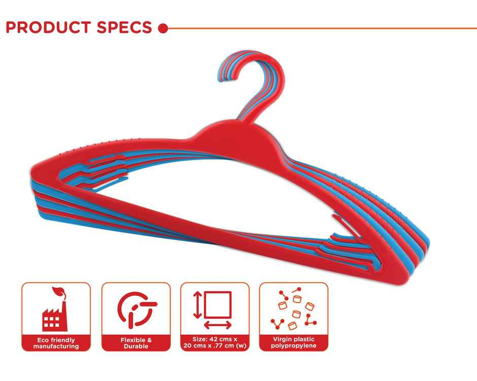 Happy To Hang 6+6 Piece Polypropylene Hanger, Red And Blue (Buy 1 Get 1 Free)