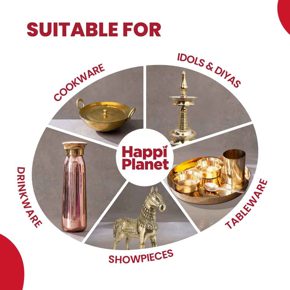 Happi Planet Copper - Bronze And Brass Cleaner | Zero Abrasives | Zero Scratches | Non-Toxic