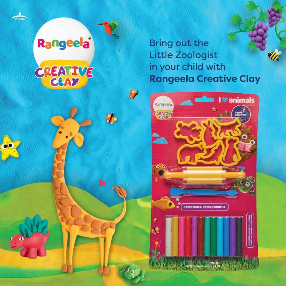 Rangeela Creative Clay Art Kit For Kids - Animal Series | Fun Learning