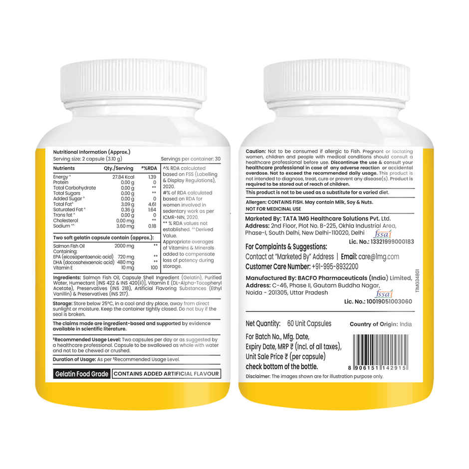 Tata 1mg Salmon 4X Omega Fish Oil 2000mg