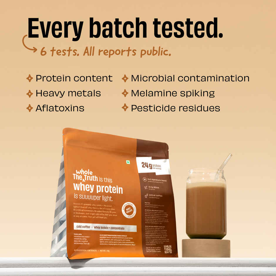 The Whole Truth Whey Protein Powder Cold Coffee (24g Protein Per Scoop)