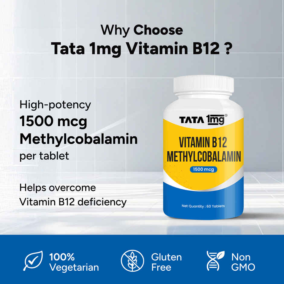 Tata 1mg Vitamin B12 Methylcobalamin 1500mcg Tablet