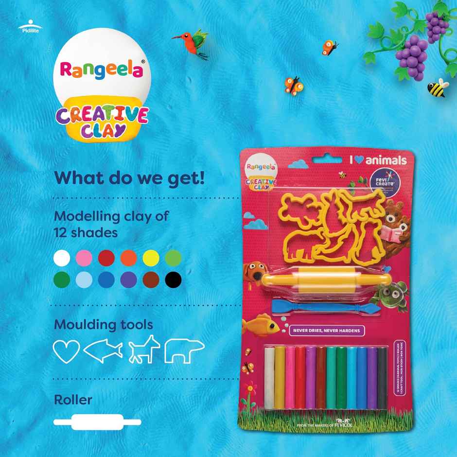 Rangeela Creative Clay Art Kit For Kids - Animal Series | Fun Learning