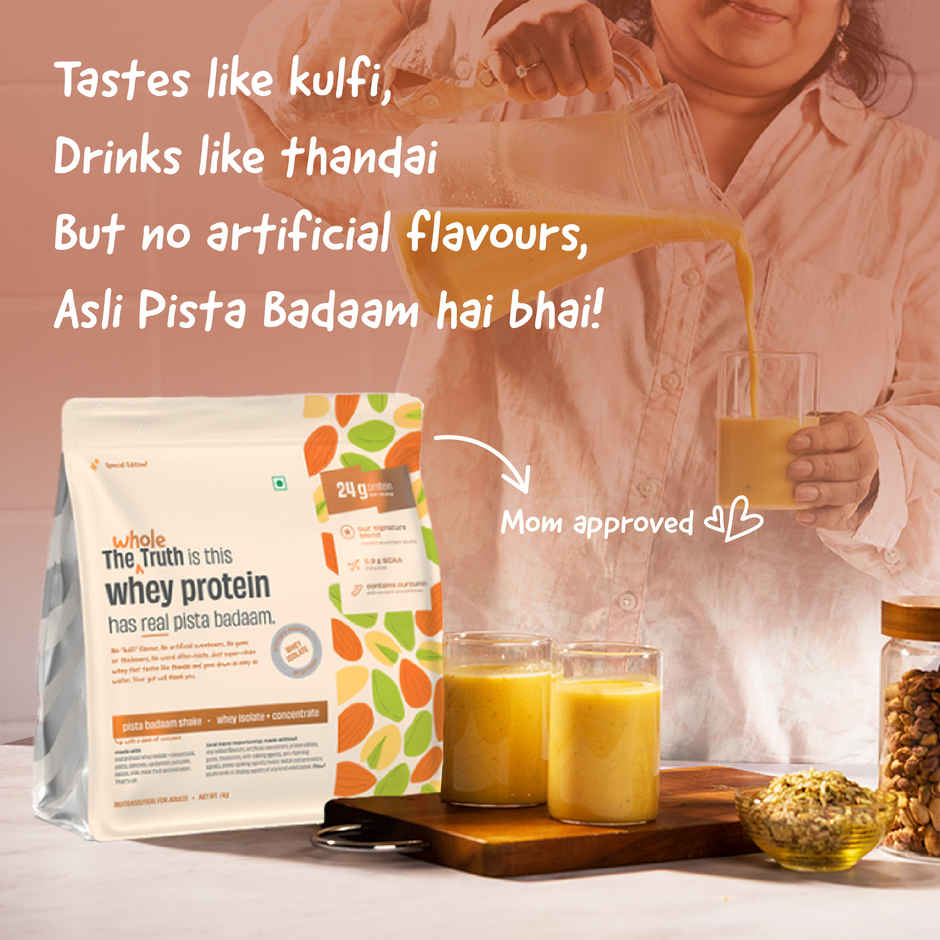 The Whole Truth Whey Protein Powder Pista Badaam Shake (24g Protein Per Scoop) Combo