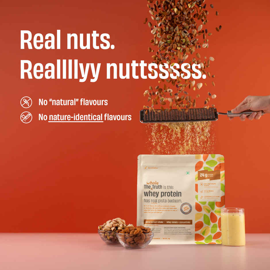 The Whole Truth Whey Protein Powder Pista Badaam Shake (24g Protein Per Scoop)