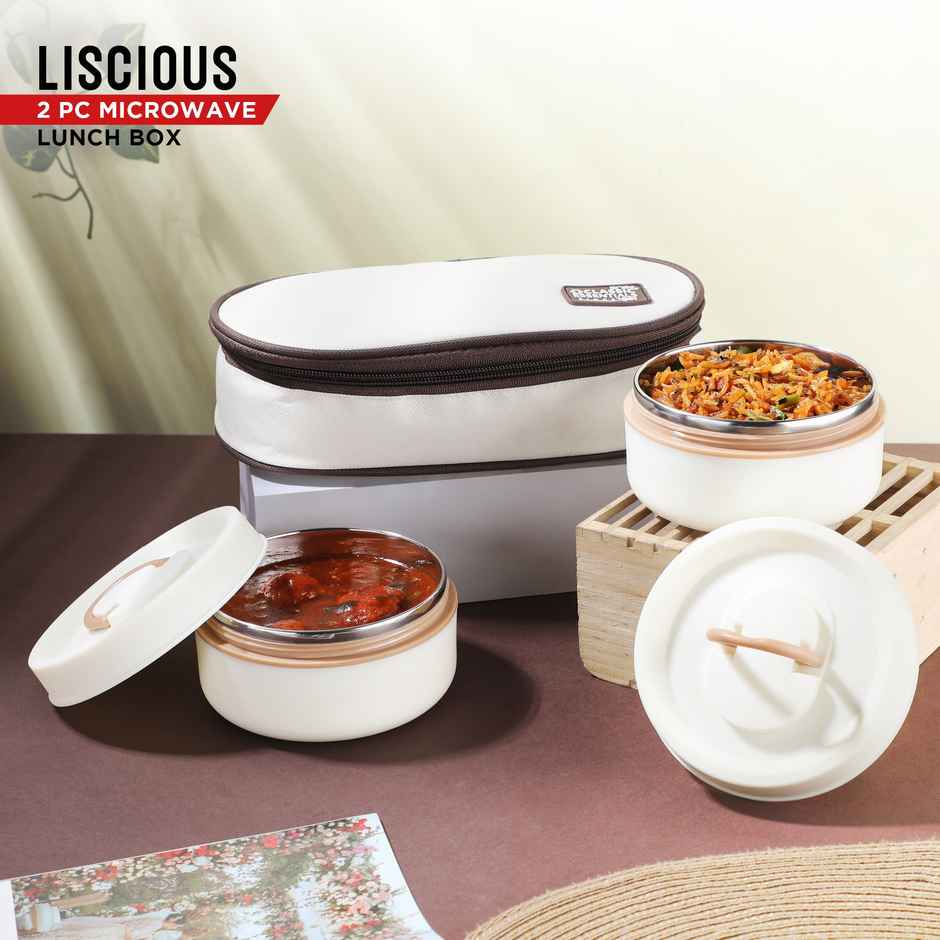 Classic Essentials Luscious Microwave Safe Leakproof Insulated Square Lunch Box Set 800ml