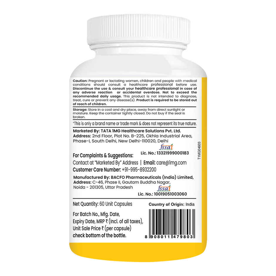 Tata 1mg Brain Formula Vitamin B Complex L Tyrosine Theanine Brahmi Ginkgo Pine Bark Capsule