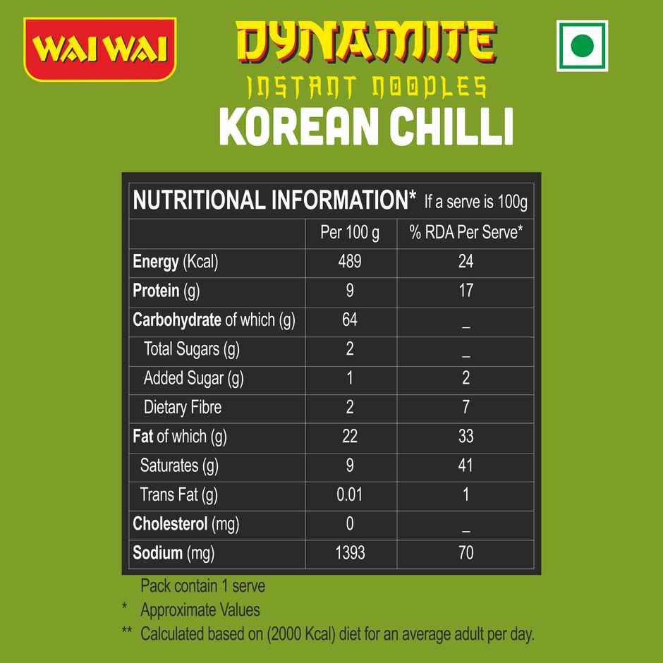 Wai Wai Korean Dynamite Korean Chilli Veg