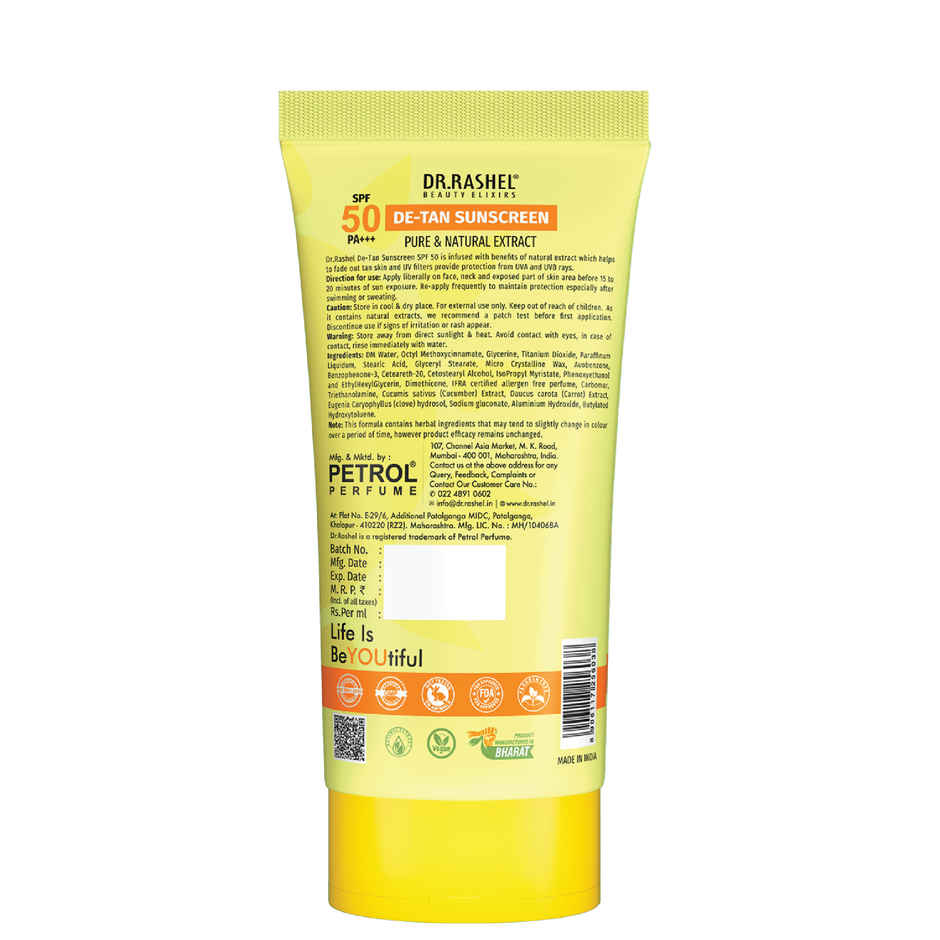 Dr. Rashel Detan Sunscreen SPF 50 PA+++ With Cucumber Carrot Extract