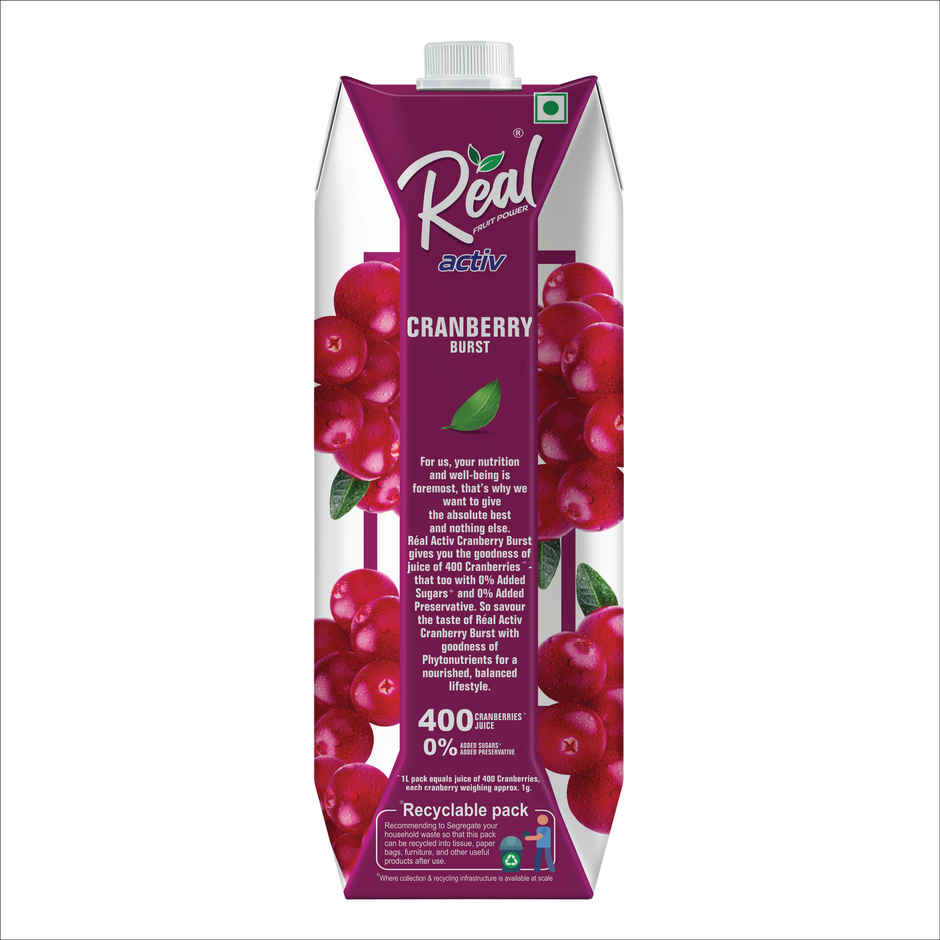Real Activ Cranberry Juice | No Added Sugars & Preservatives