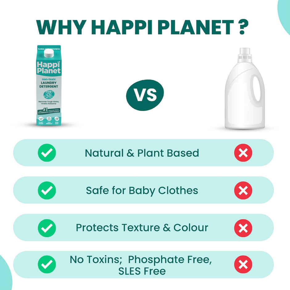 Happi Planet Organic Front & Top Load Laundry Detergent Liquid