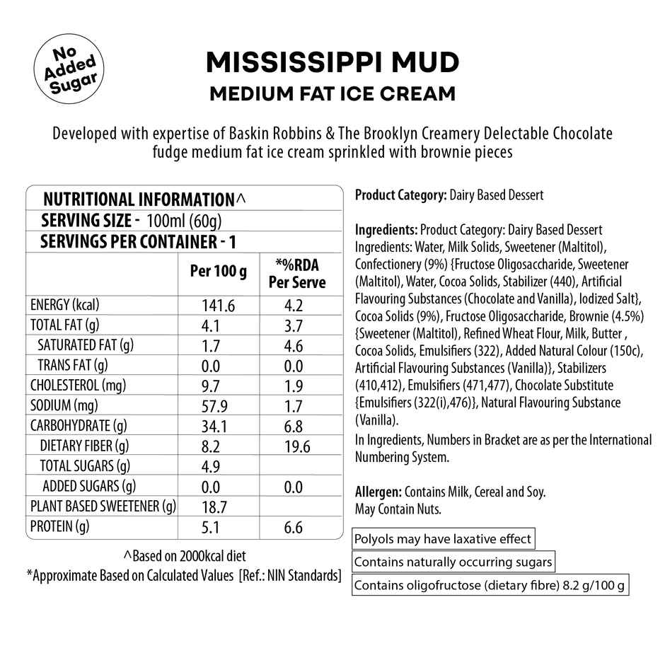 Baskin Robbins The Brooklyn Creamery Mississippi No Sugar Ice Cream Cup