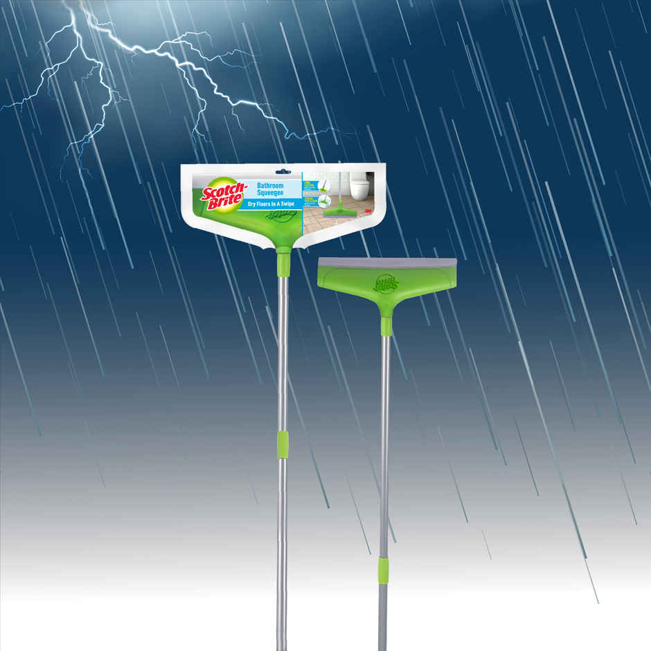Scotch-Brite Bathroom Squeegee Wiper With Telescopic Handle | 30 CM | Green