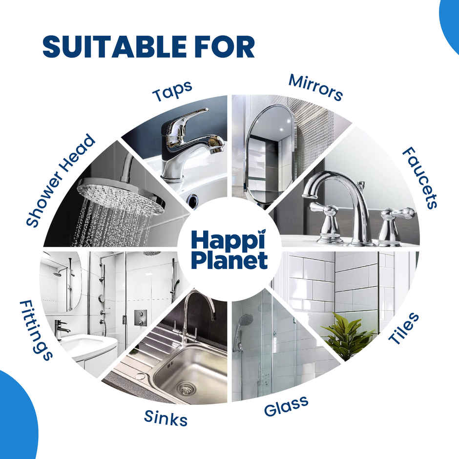 Happi Planet Tap Cleaner & Limescale Remover (500ml) & Happi Planet | Kitchen Cleaner | India S 1St Foaming Formulation For Less Scrubbing (500ml) Combo